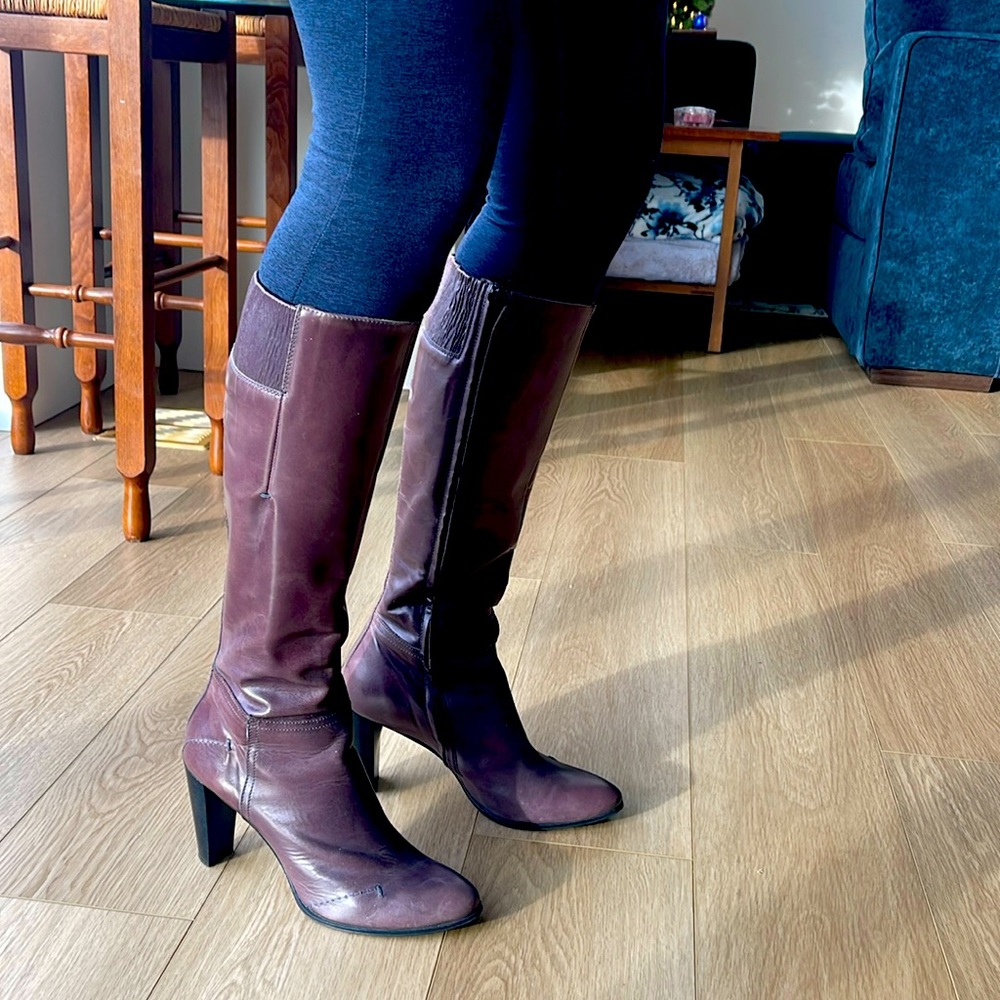 Leather Knee High Boots Made in Italy